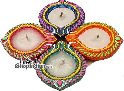 Diwali Diya Color With Wax (4 Pieces Set)