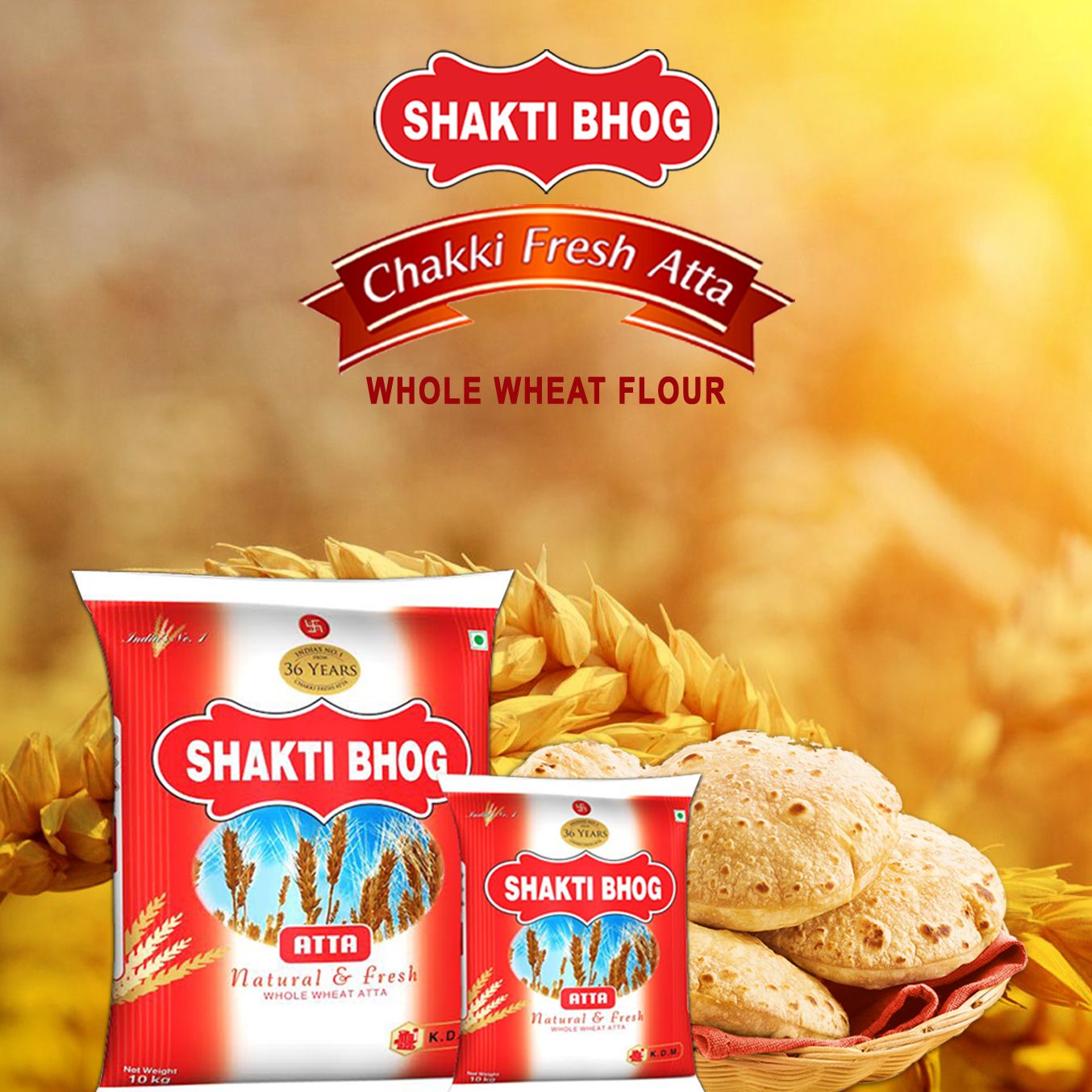 Shakti Bhog Chakki freash Atta 1 kg (Natural Whole Wheat)