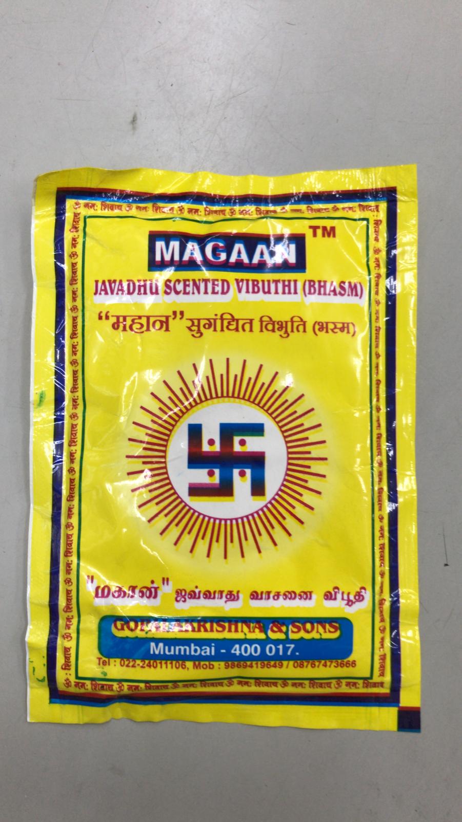 Magaan Javadhu Scented Vibhuti (Bhasm) 60 g