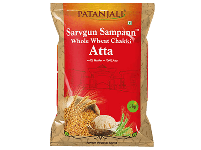 Atta Patanjali Chakki Whole Wheat Sarvagun Sampanna 5 kg
